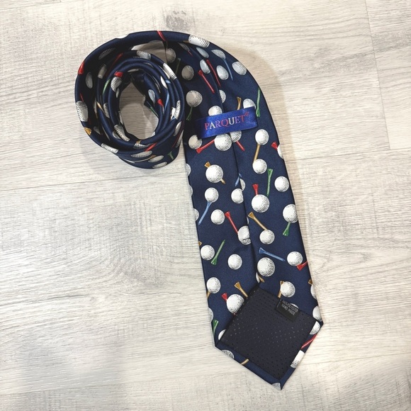 Parquet Golf Themed Necktie - Picture 1 of 12